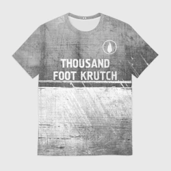 Мужская футболка 3D Thousand Foot Krutch - grey gradient посередине
