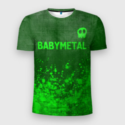 Мужская футболка 3D Slim Babymetal - green gradient посередине