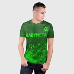 Мужская футболка 3D Slim Babymetal - green gradient посередине - фото 2