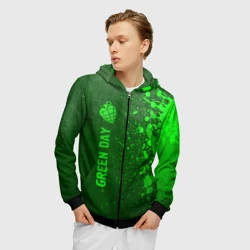 Мужская толстовка 3D на молнии Green Day - green gradient по-вертикали - фото 2