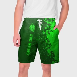 Мужские шорты 3D Green Day - green gradient по-вертикали