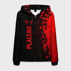 Мужская толстовка 3D на молнии Placebo - red gradient по-вертикали