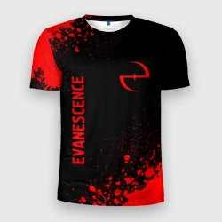 Мужская футболка 3D Slim Evanescence - red gradient вертикально