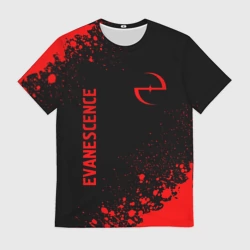 Мужская футболка 3D Evanescence - red gradient вертикально