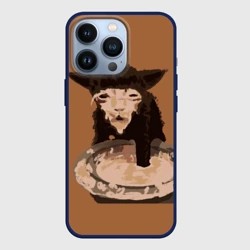 Чехол для iPhone 13 Pro Котик кушает мем