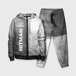 Детский костюм 3D Hitman - grey gradient по-вертикали