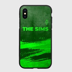 Чехол для iPhone XS Max матовый The Sims - green gradient посередине