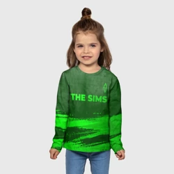 Детский лонгслив 3D The Sims - green gradient посередине - фото 2