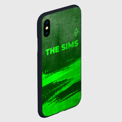 Чехол для iPhone XS Max матовый The Sims - green gradient посередине - фото 2