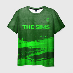 Мужская футболка 3D The Sims - green gradient посередине