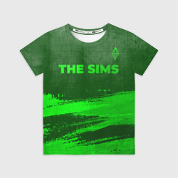 Детская футболка 3D The Sims - green gradient посередине