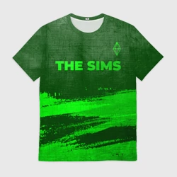 Мужская футболка 3D The Sims - green gradient посередине