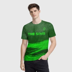 Мужская футболка 3D The Sims - green gradient посередине - фото 2