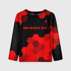 Детский лонгслив 3D No Man's Sky - red gradient посередине
