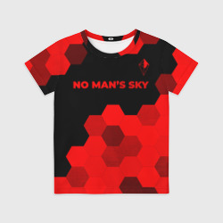 Детская футболка 3D No Man's Sky - red gradient посередине