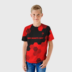 Детская футболка 3D No Man's Sky - red gradient посередине - фото 2