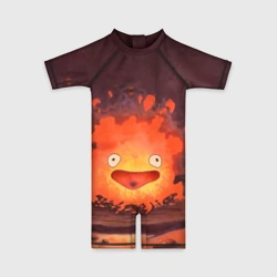 Детский купальный костюм 3D Кальцифер акварель