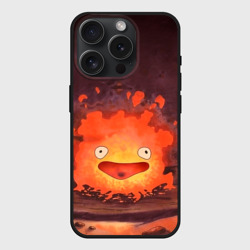 Чехол силиконовый для Apple iPhone 15 Pro матовый Кальцифер акварель