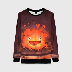 Женский свитшот 3D Кальцифер акварель