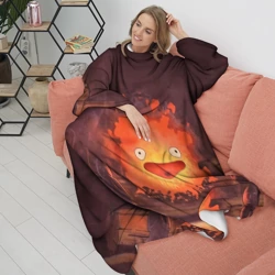 Плед с рукавами Кальцифер акварель - фото 2