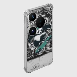 Чехол для Huawei Pura 70 Pro Скейтбордист панда на фоне граффити - фото 2