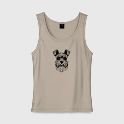 Женская майка хлопок Миниатюрный шнауцер любимая собака