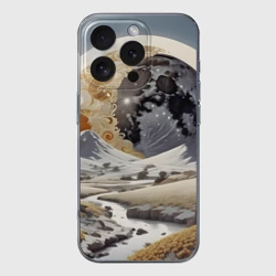 Чехол для iPhone 16 Pro силиконовый с защитой камеры Река и планеты