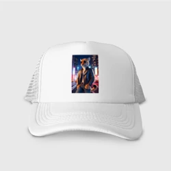 Кепка тракер с сеткой Funny leopard - neon city