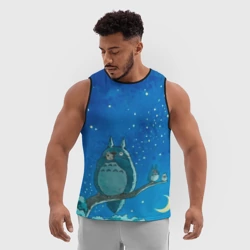 Мужская спортивная майка 3D Тоторо акварель - фото 2