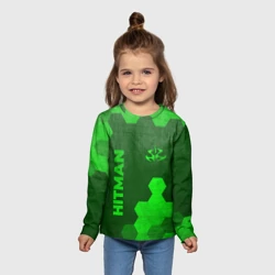 Детский лонгслив 3D Hitman - green gradient вертикально - фото 2