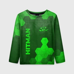 Детский лонгслив 3D Hitman - green gradient вертикально