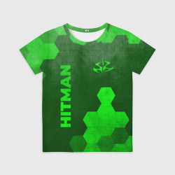 Детская футболка 3D Hitman - green gradient вертикально