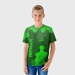 Детская футболка 3D Hitman - green gradient вертикально - фото 2
