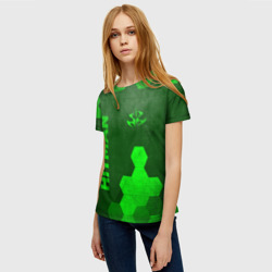Женская футболка 3D Hitman - green gradient вертикально - фото 2