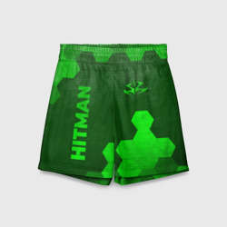 Детские спортивные шорты 3D Hitman - green gradient вертикально