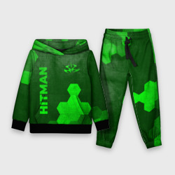 Детский костюм с толстовкой 3D Hitman - green gradient вертикально