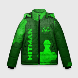 Зимняя куртка для мальчиков 3D Hitman - green gradient вертикально