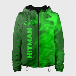 Женская куртка 3D Hitman - green gradient по-вертикали