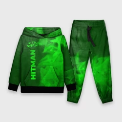 Детский костюм с толстовкой 3D Hitman - green gradient по-вертикали