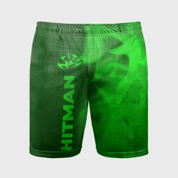 Мужские шорты спортивные Hitman - green gradient по-вертикали