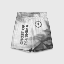 Детские спортивные шорты 3D Ghost of Tsushima - white gradient вертикально