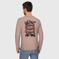 Мужской лонгслив хлопок Граффити live fast love hard, уличный стиль - фото 2