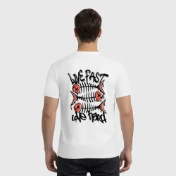Мужская футболка хлопок Граффити live fast love hard, уличный стиль - фото 2