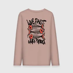 Мужской лонгслив хлопок Граффити live fast love hard, уличный стиль