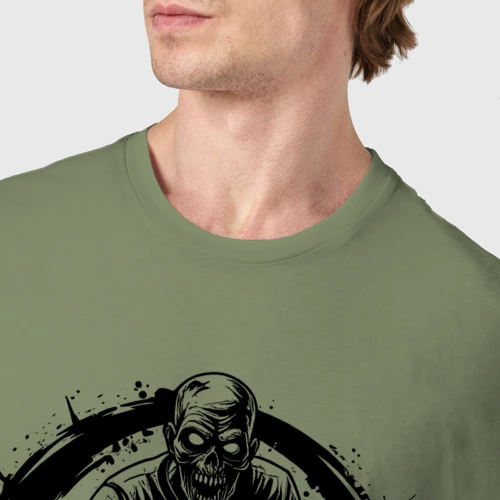 Мужская футболка хлопок с принтом Скейтбордист зомби, фото #4