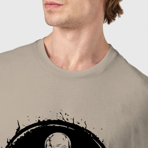 Мужская футболка хлопок с принтом Зомби скейтбордист, фото #4