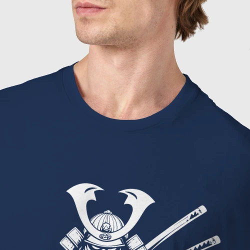 Мужская футболка хлопок с принтом Самурай на скейтборде, фото #4