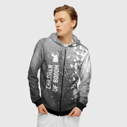 Мужская толстовка 3D на молнии Children of Bodom - grey gradient по-вертикали - фото 2