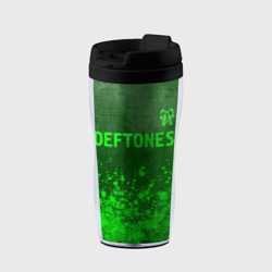 Термокружка-непроливайка Deftones - green gradient посередине