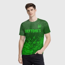 Мужская футболка 3D Deftones - green gradient посередине - фото 2